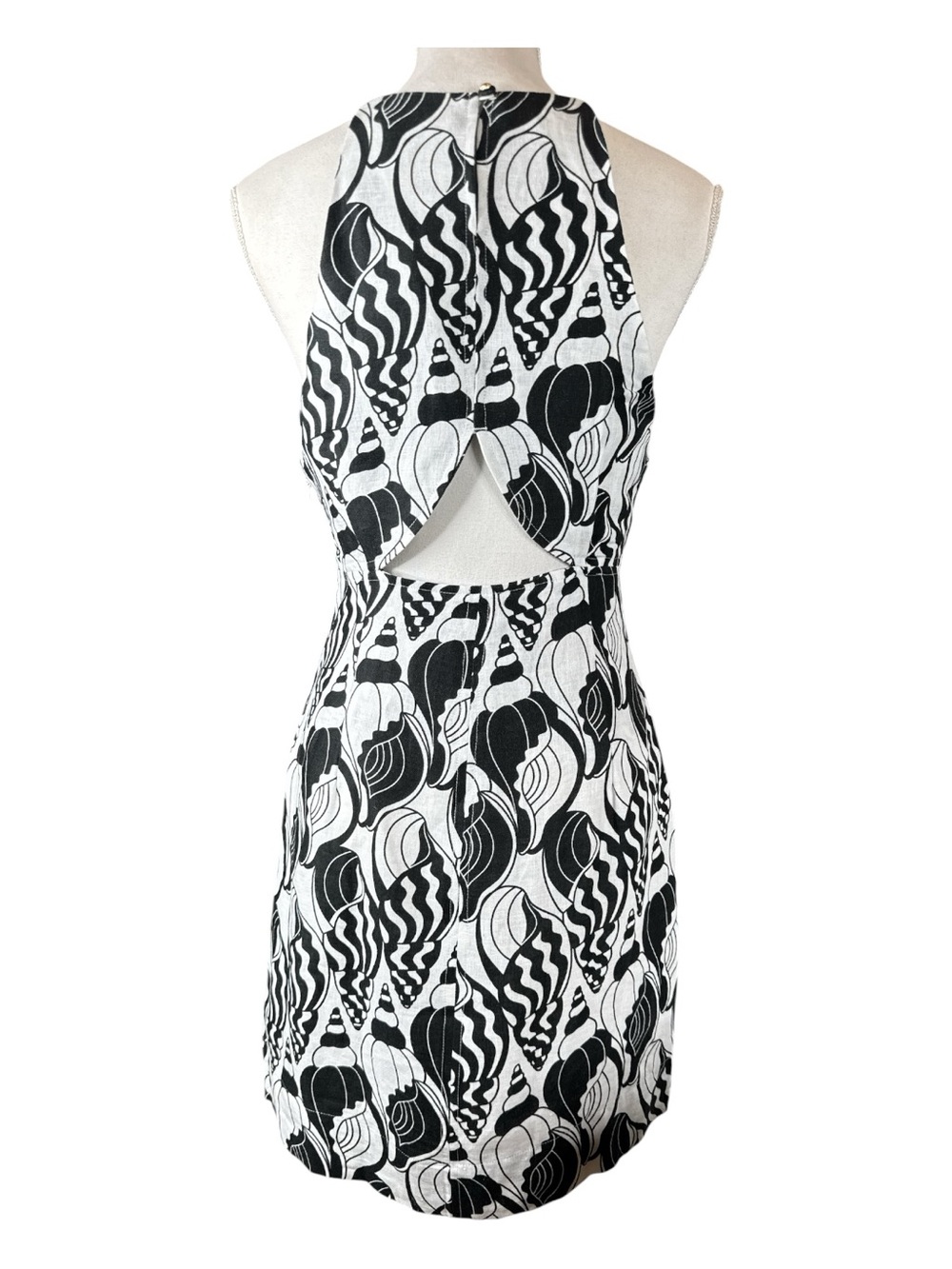 FARM RIO Sand Diamond Seashell Serenade Cut Out Mini Dress - Picture 6 of 16